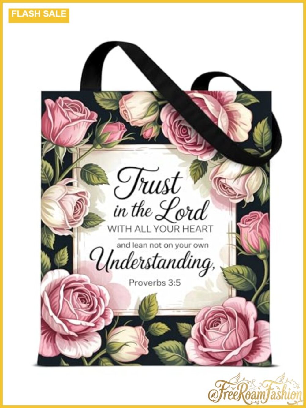 Canvas Tote Bag Christian Bible Verse Reusable Grocery Shoulder Bag